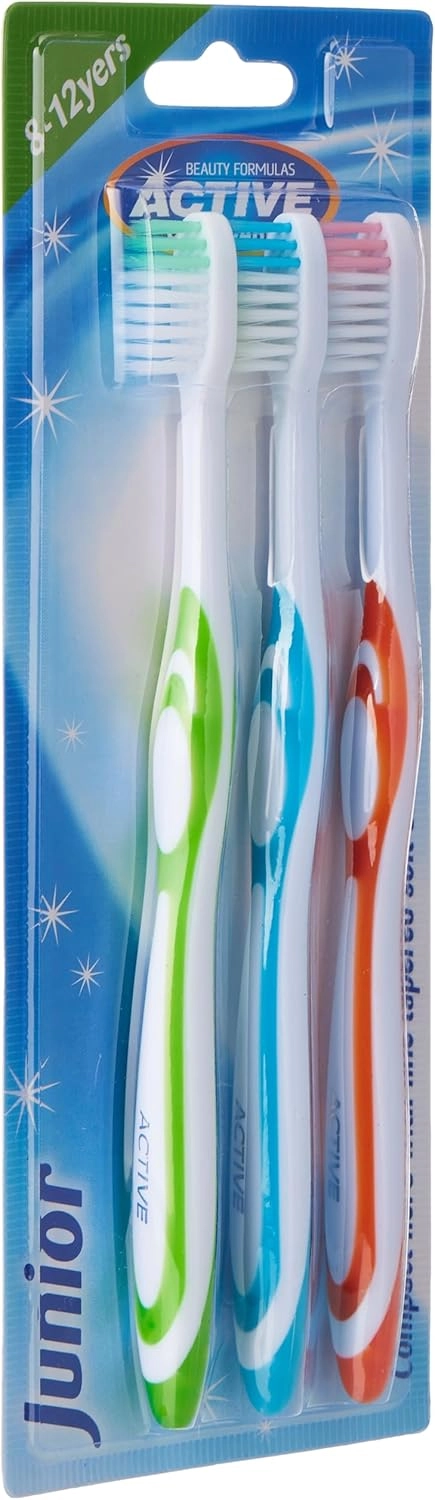Active Oral Care Junior Toothbrush - 8-12 years Small narrow head 3-Piece Pack
