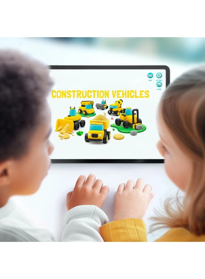 Construction Vehicles Modelling Air Dry Clay Kit - 3+ years 12 colors