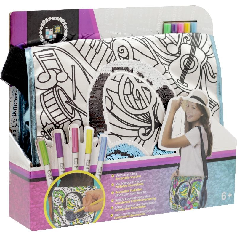 TOY TRIANGLE Fashion Time Messenger Bag - Coloring Activity Set 5 pcs