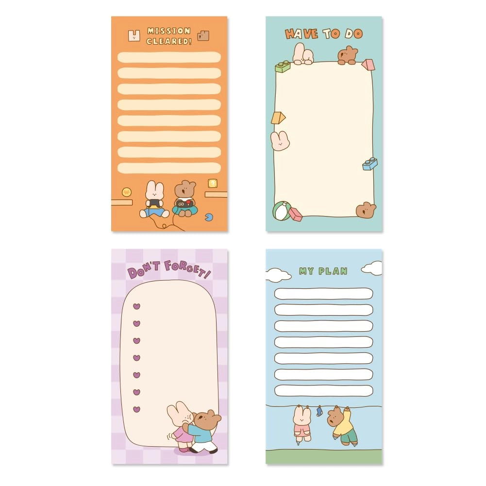 Monolike Memopad Happy and Lucky Littles Series.1 80x148mm - Grid 80 Sheets Set