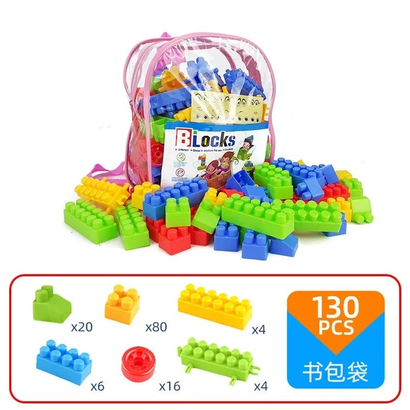 Bluejw Classic Plastic DIY Building Blocks Set - 130pcs