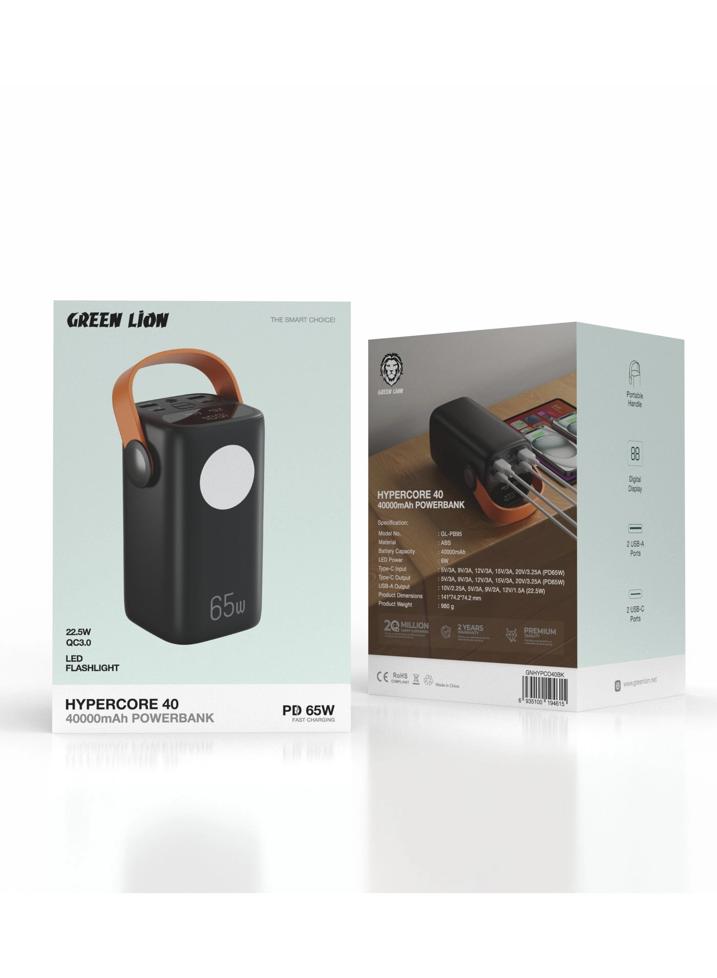 Hyper Core 40 - 40000 mAh 22.5/65 Watts 2 USB-A 2 USB-C