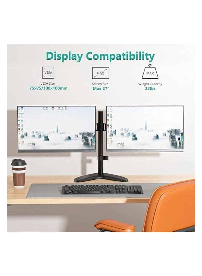 Dual LCD Monitor Desk Mount Stand - 2 27in