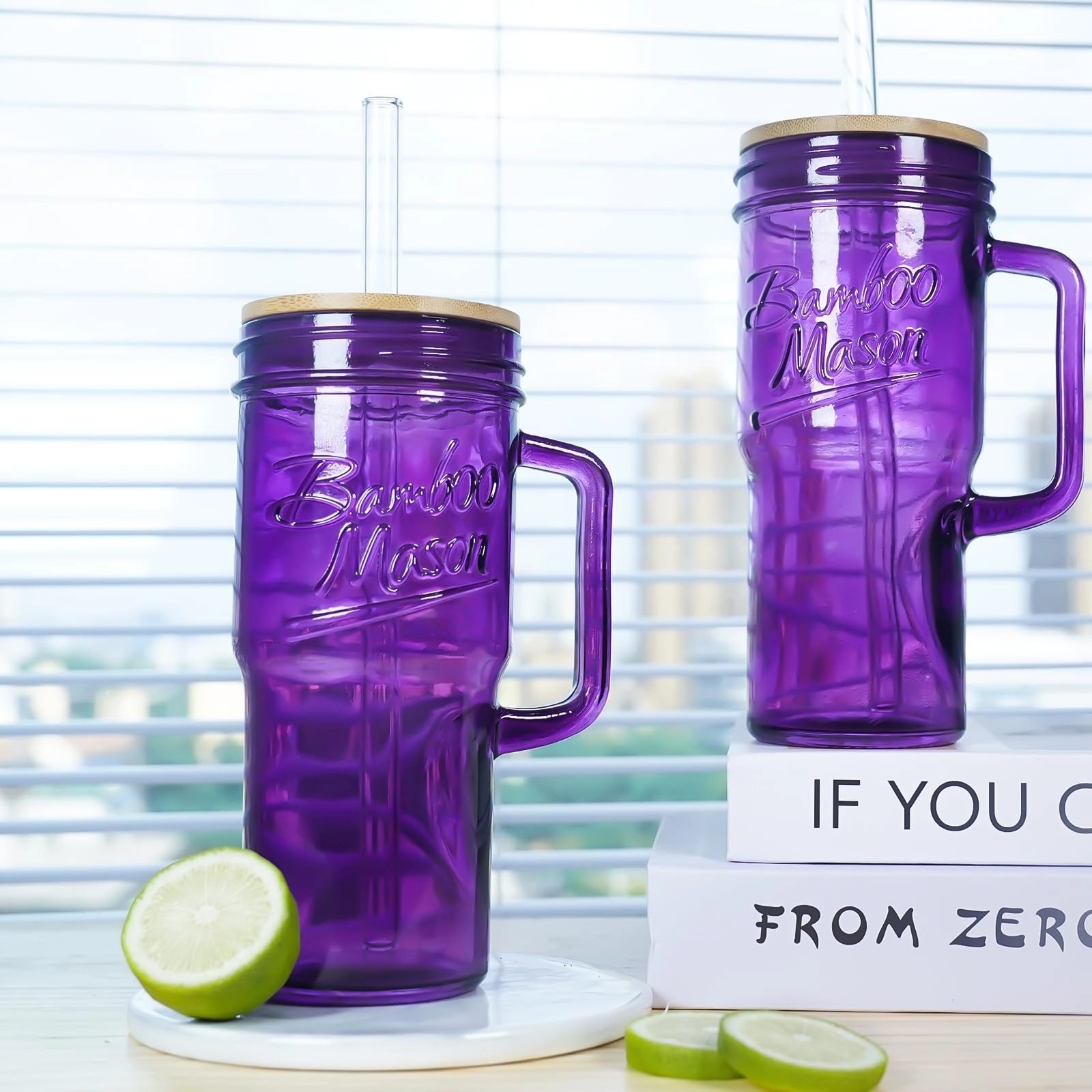 Glass Tumbler - 2 pcs - Handle