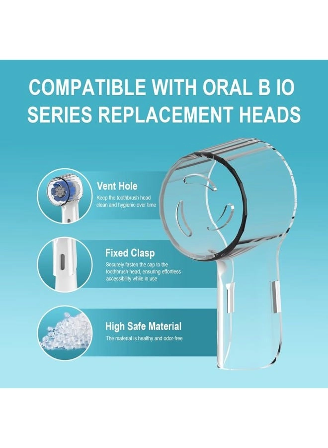Toothbrush Head Cover - 6 Pack Compatible with Oral B iO Series Transparent