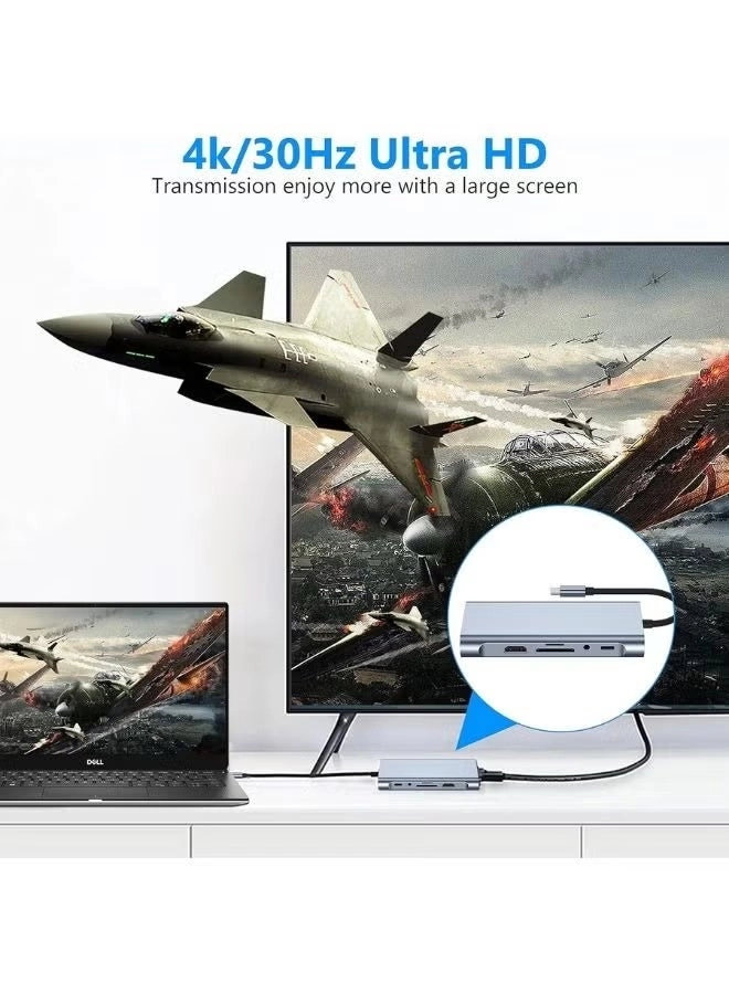 11-in-1 USB C Hub - 4K PD Ethernet