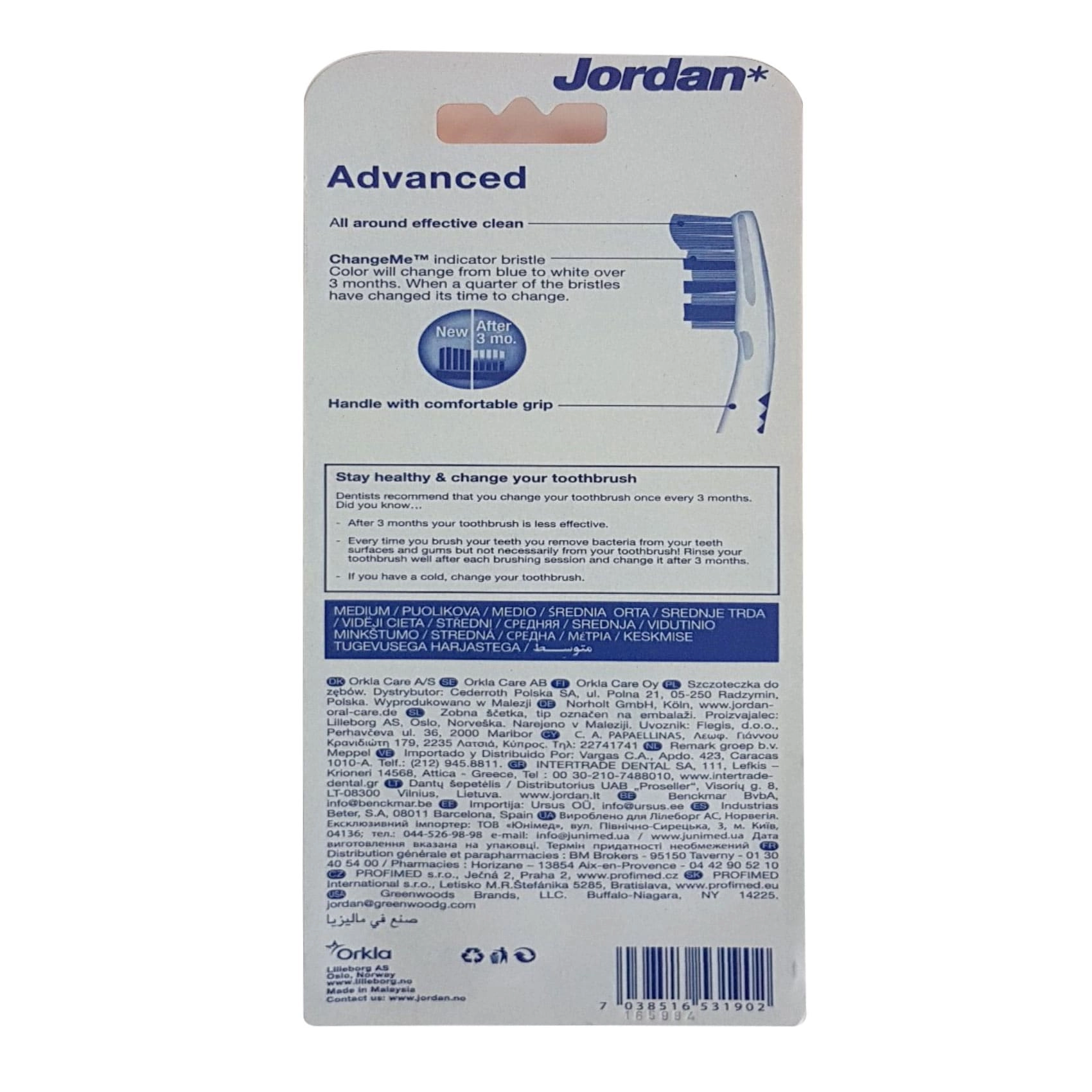 Advanced Cleaning Manual Toothbrush - Multicolour 3-Piece Pack