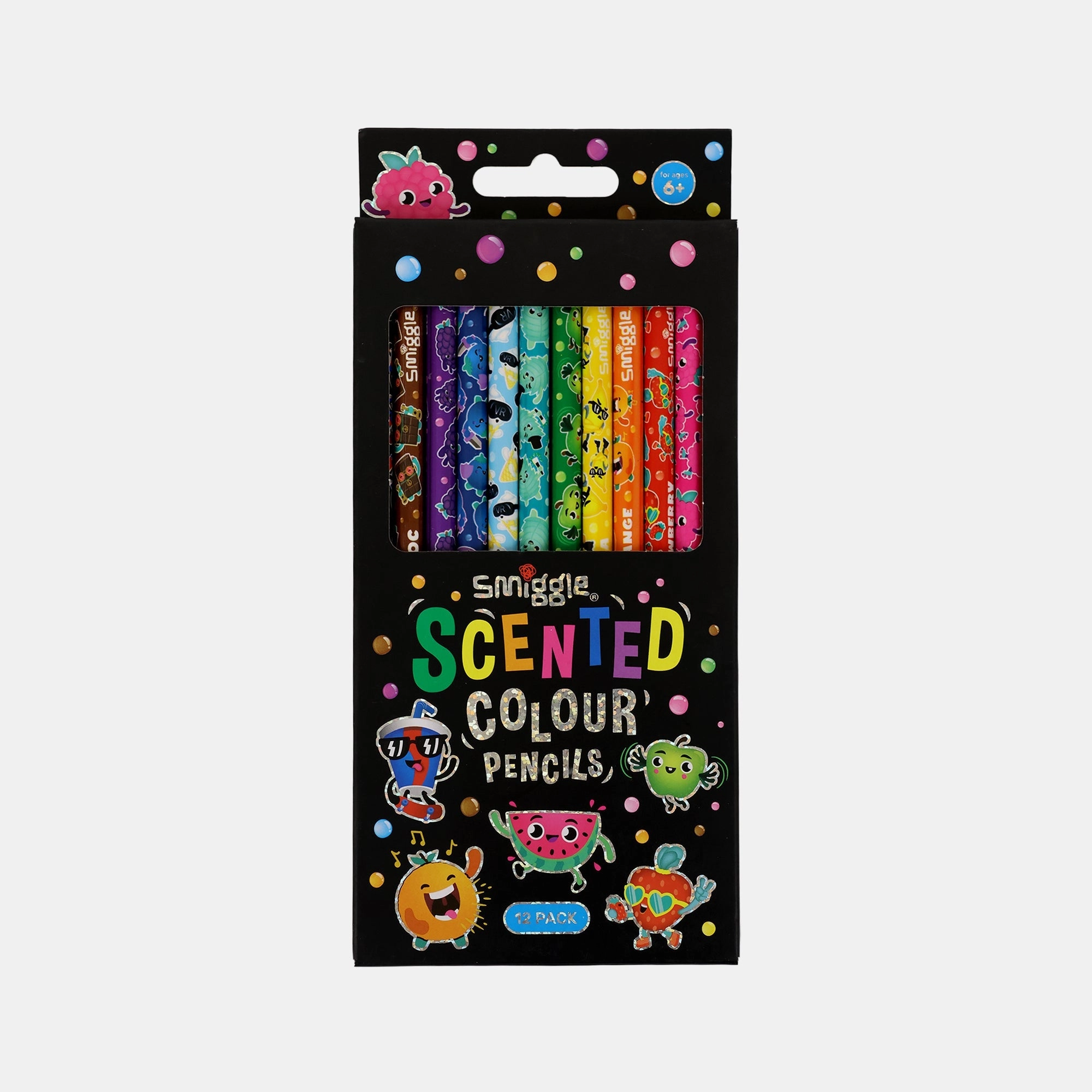 Smiggle Graphite Pencil - 4 + Coloured Pencil - 12 + Eraser + Sharpener