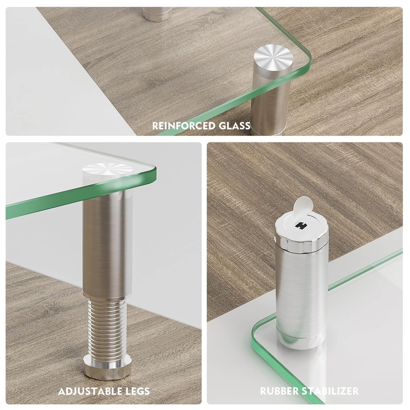 Monitor Stand Riser - 2 Pack Tempered Glass