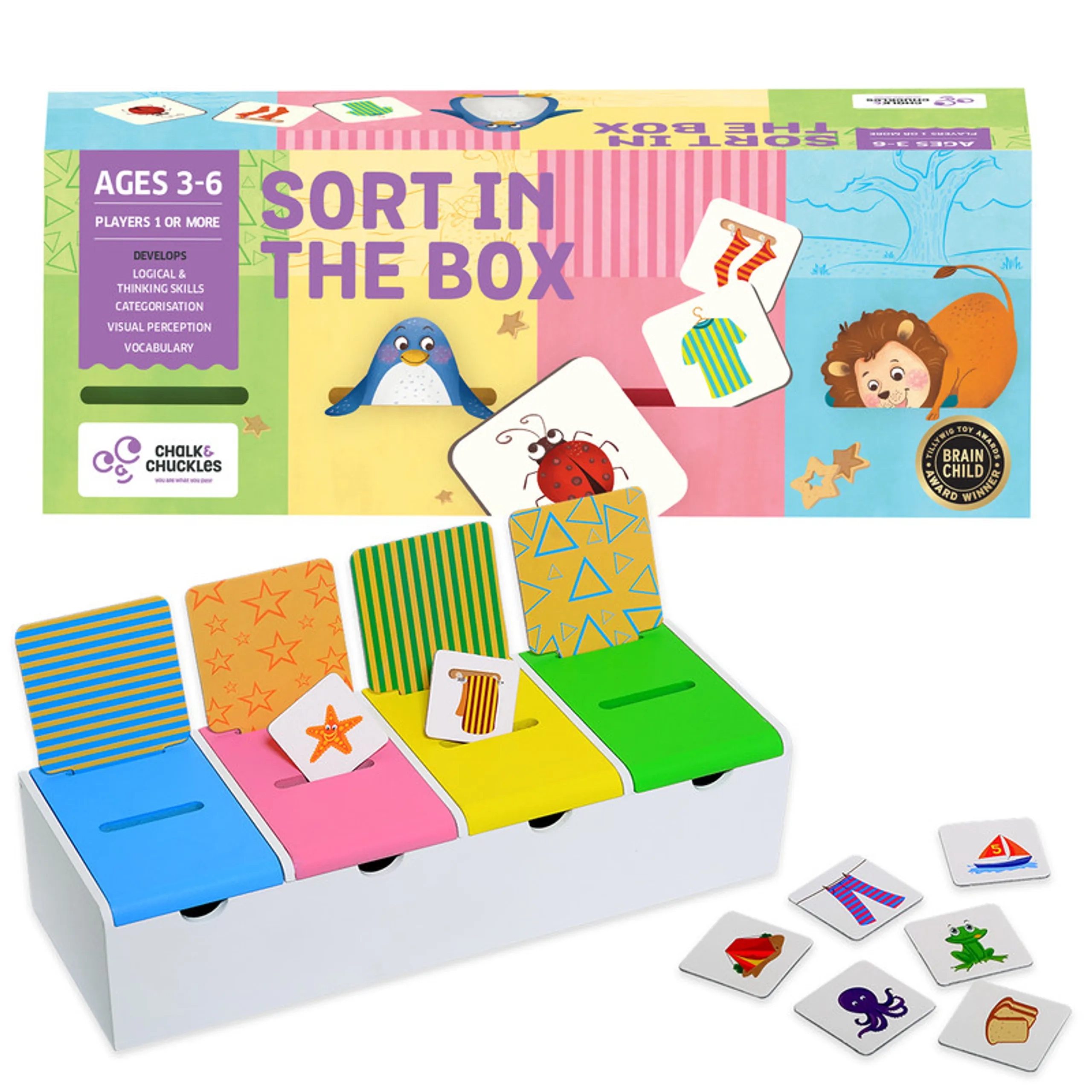 CHALK AND CHUCKLES Sort In The Box - Suitable for 3 to 6 years