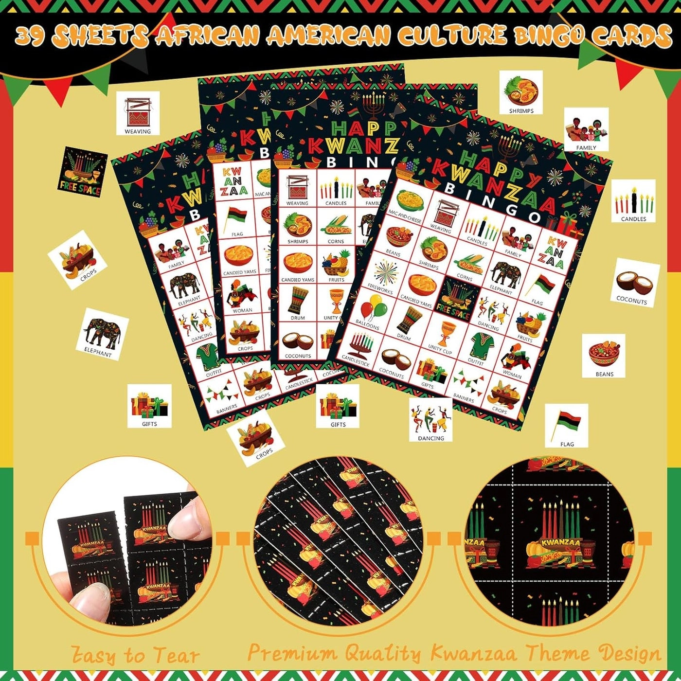 Kwanzaa Game Bingo - 39 pieces over 15 years old