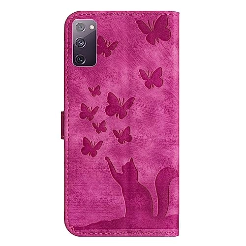 Cute Cat PU Leather Wallet Embossed Flip Cover for Samsung Galaxy S20 FE