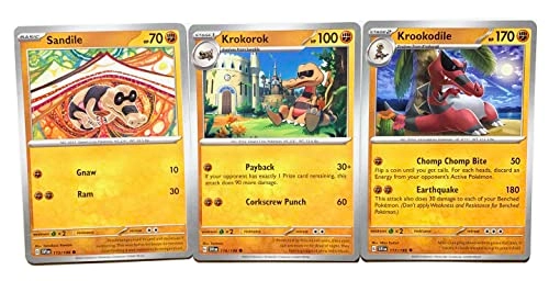 Krookodile 117/198 - Scarlet & Violet - 3pcs Set