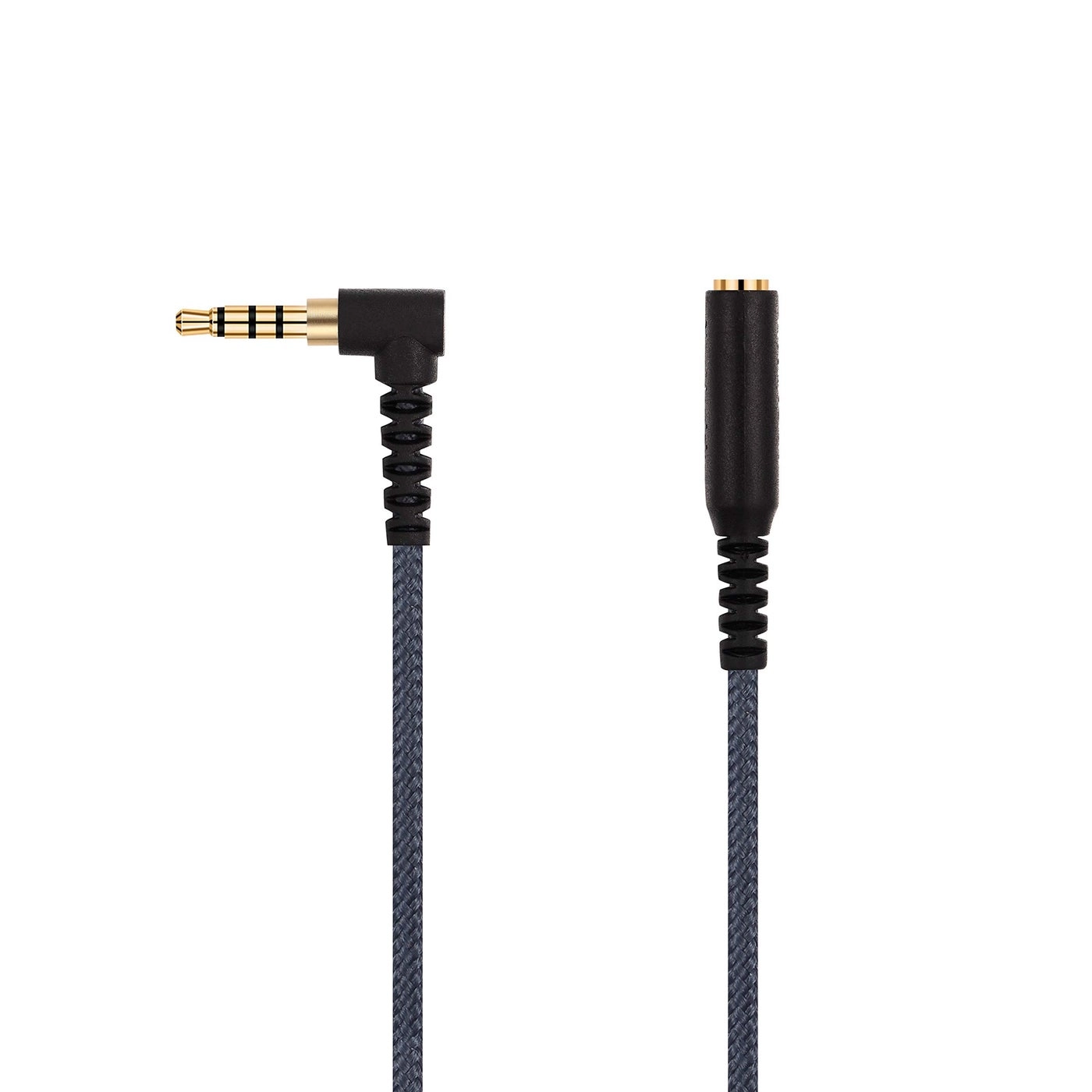 Right Angle 4 Pole 3.5mm 1/8 inch Male to 4 Pole 3.5mm 1/8 inch Female Stereo Audio Headphone Earphone Extension Cable Adapter Cord - 200cm(6ft)