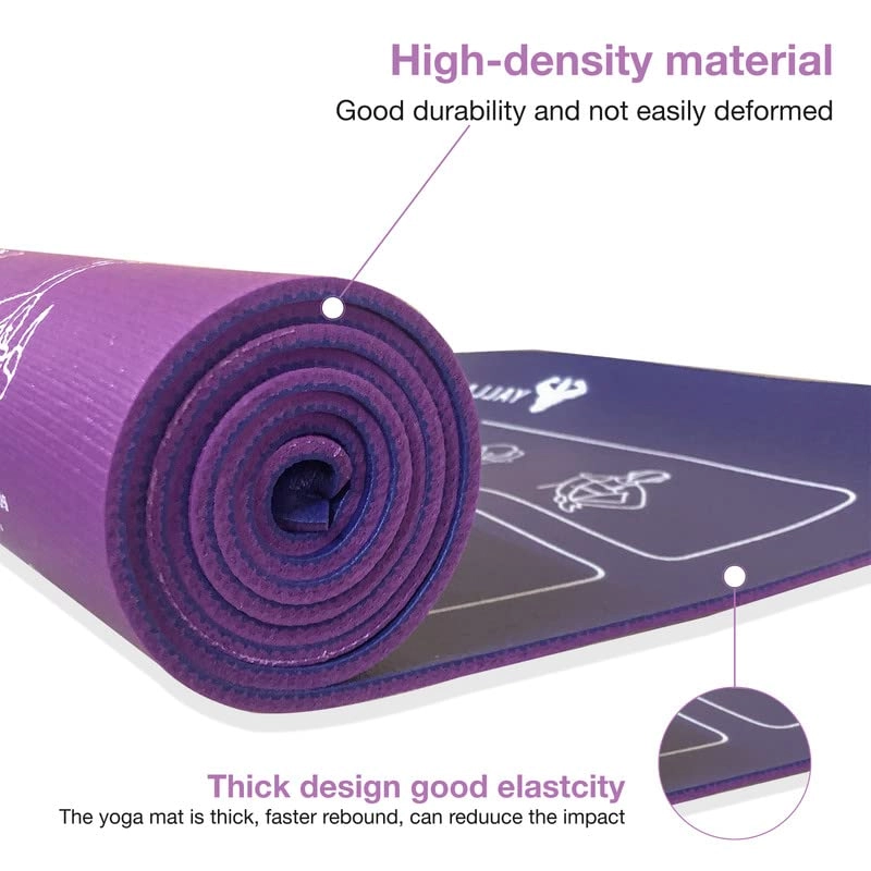Exercise Guided Yoga Mat - High Density PVC 6MM