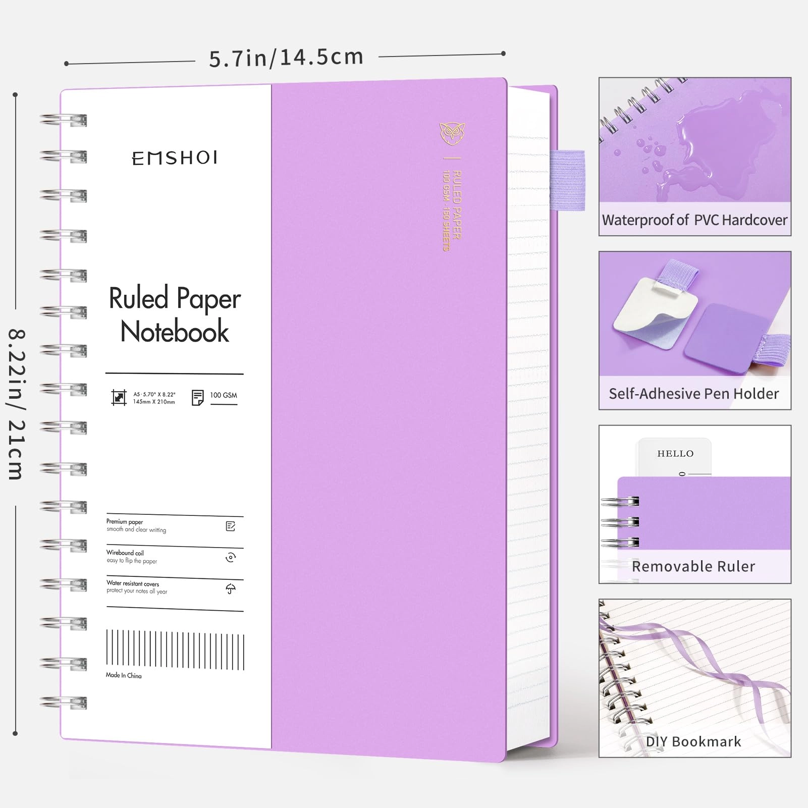 Notebook A5 Spiral - Lined 150 Sheets