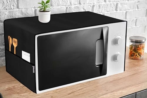 Microwave Oven Cover - 100 x 35 cm Black Nylon