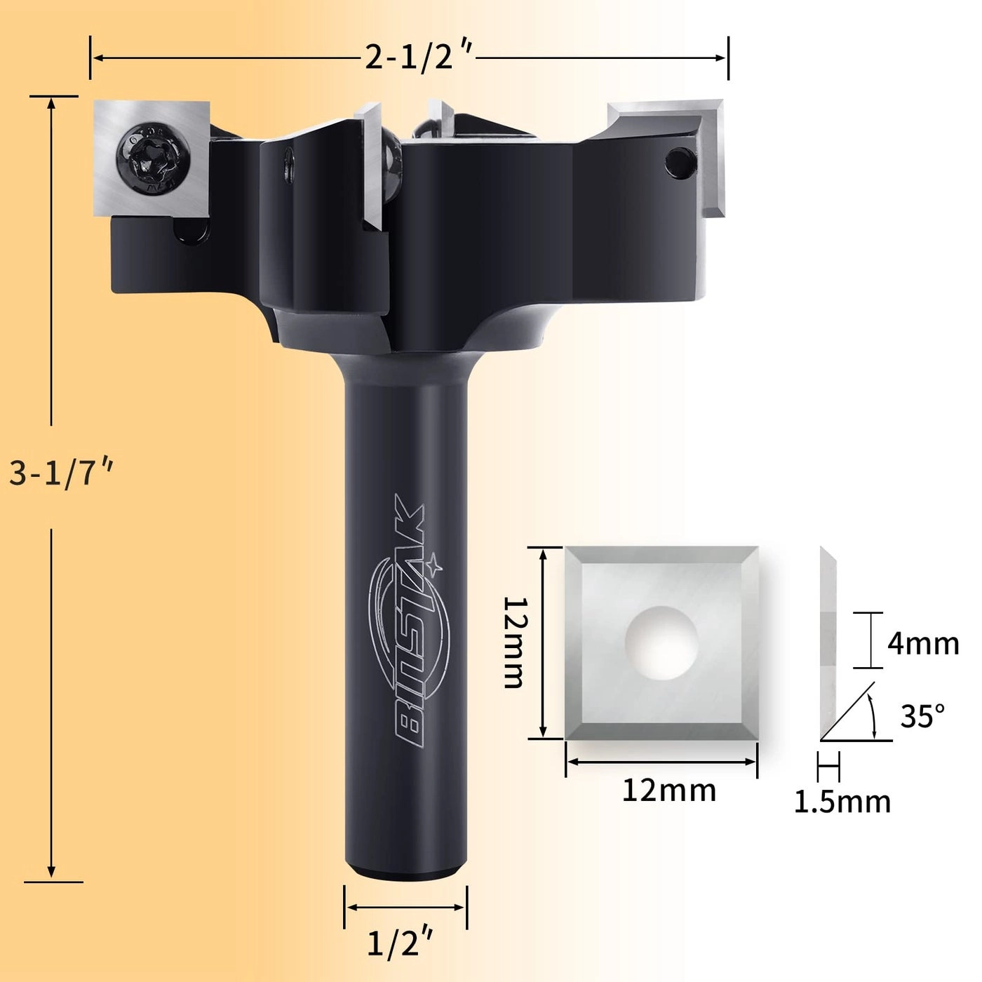 CNC Spoilboard Surfacing Router Bit - 2" 1/2"