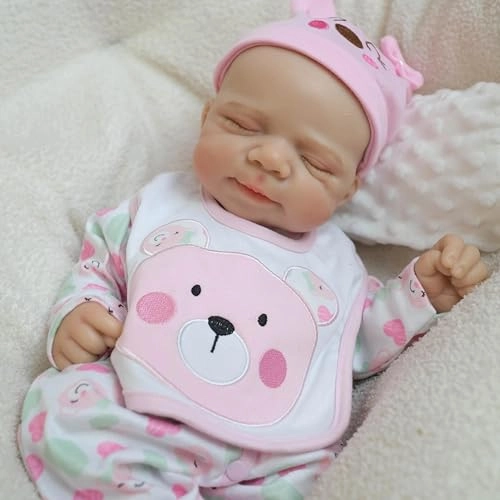 Reborn Baby Doll - 18 Inch Silicone Girl Sleeping Ages 3+