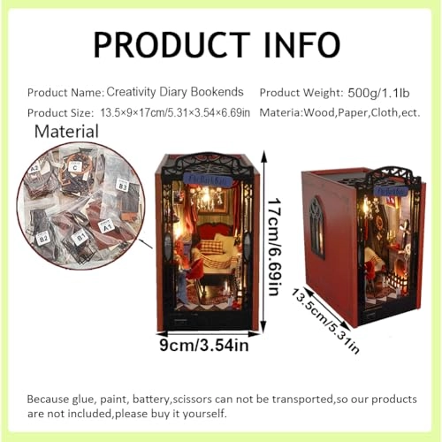 3D Wooden Puzzle Bookshelf Insert - Library of Books 1:24