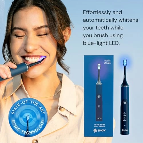 LED Whitening Electric Toothbrush - Polar Blue Rechargeable 14-day battery life