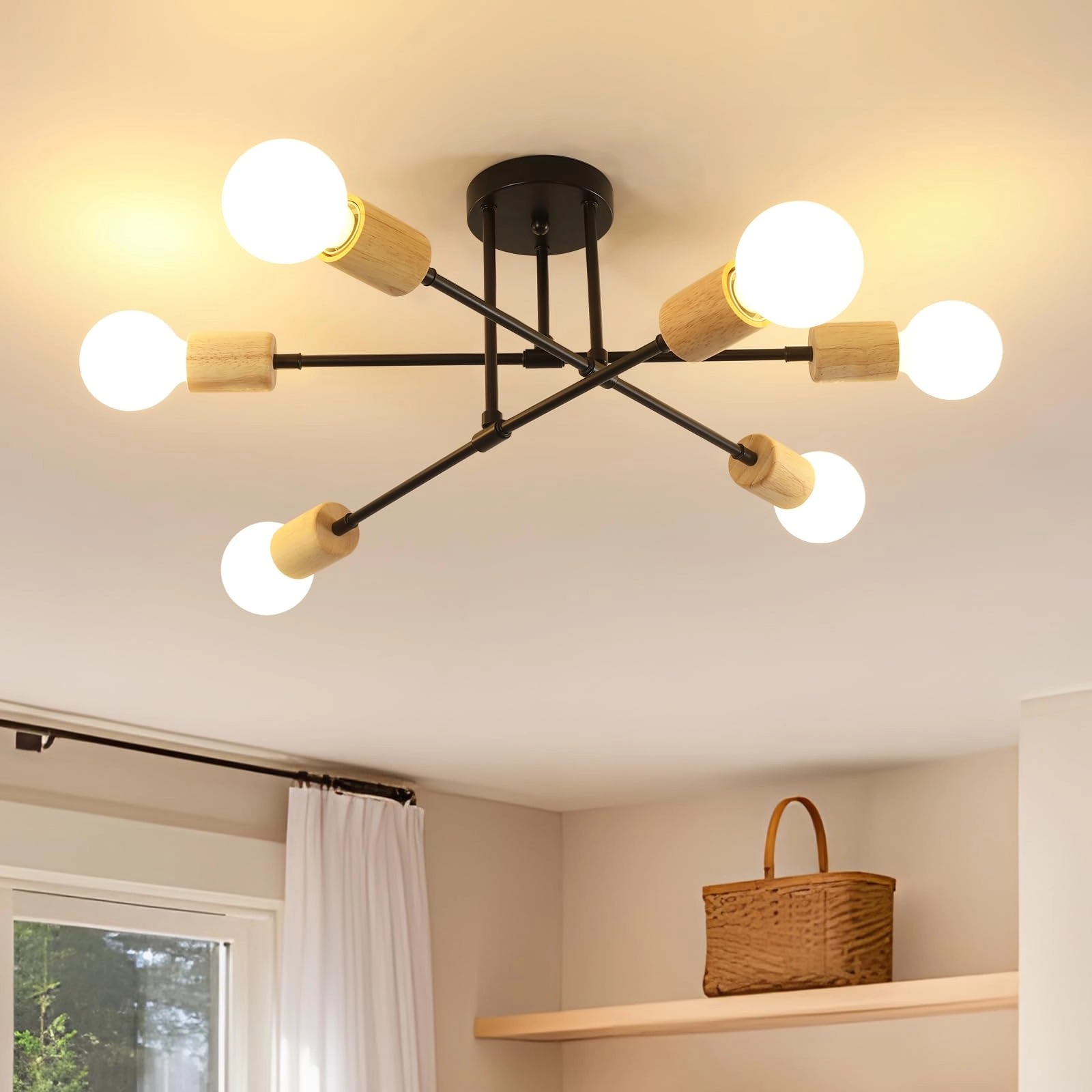 Comely 6-head ceiling light - Warm White