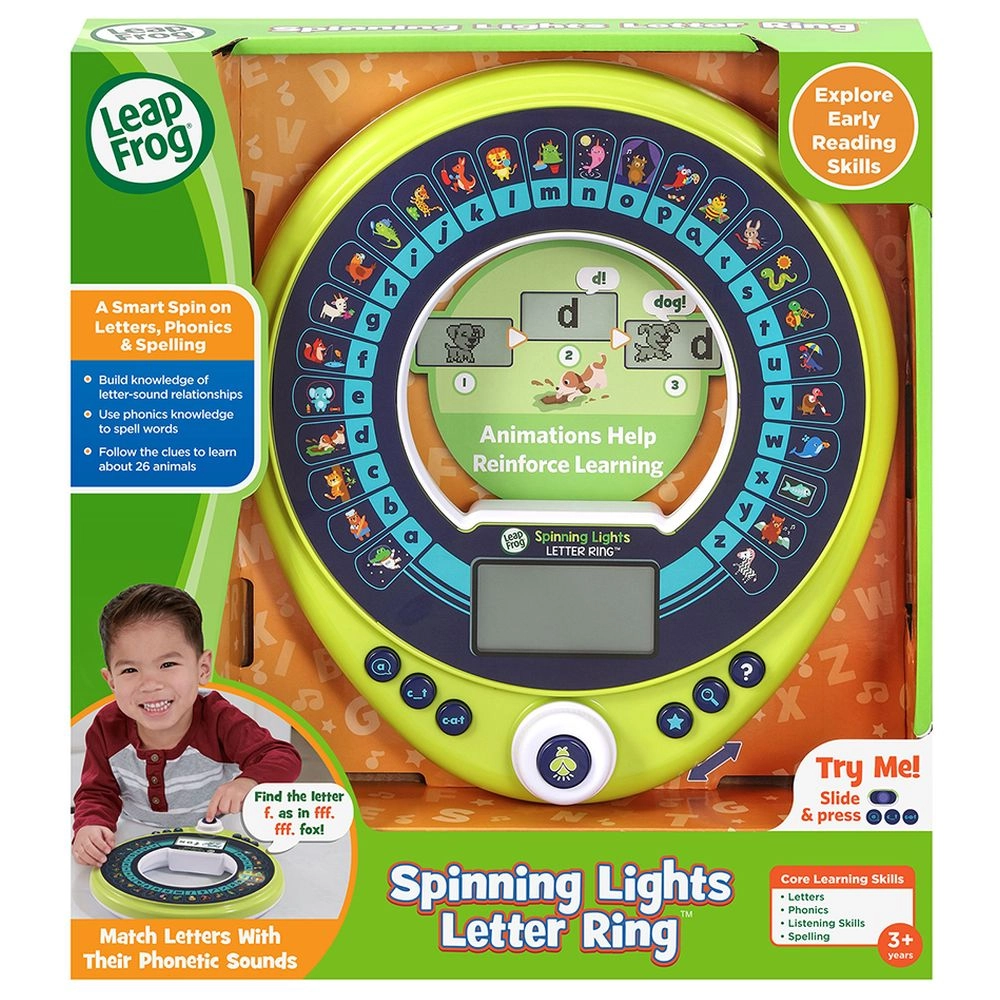 Spinning Lights Letter Ring