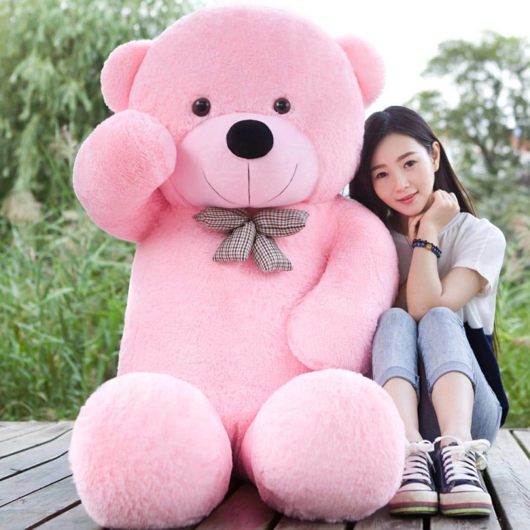 np toys Teddy Bear - Pink 4 Feet Washable