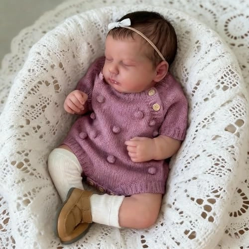 LOULOU Reborn Baby Doll - 20 Inch Soft Cloth Body & Vinyl Limbs Sleeping Ages 3+