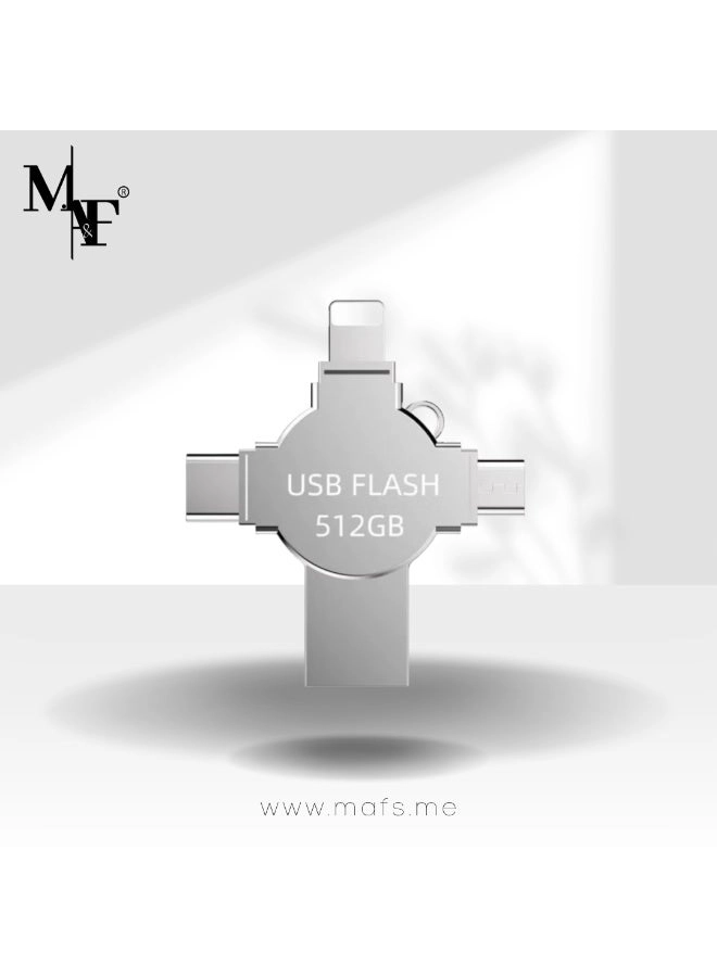 M.A&F's OTG 4 in 1 USB Flash Drive - USB 3.0 Lightning Type-C Micro USB 512GB