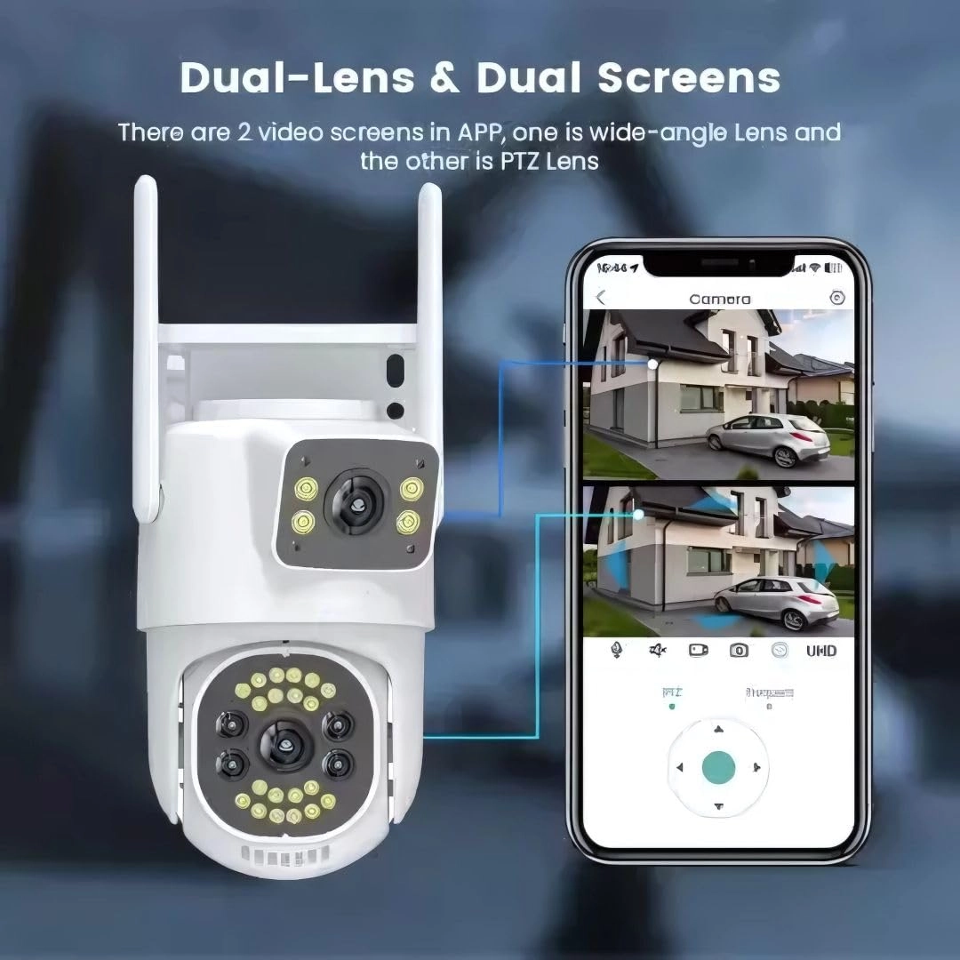1080p Full hd WiFi PTZ Dual Lens CCTV Outdoor Camera