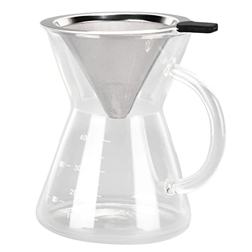 Coffee Teapot - High borosilicate glass + stainless steel 400 ml