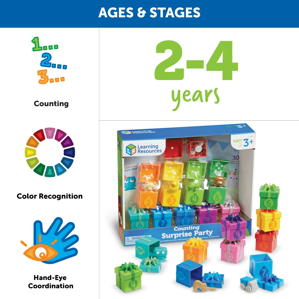 Counting Surprise Party Playset - 3+ 10 pieces