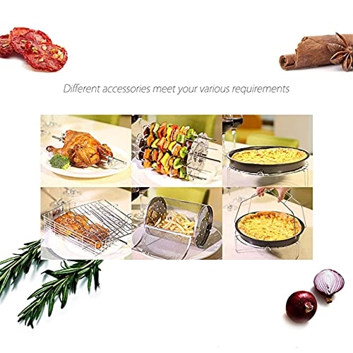 Toasted barrels + Pizza pan + Partition + Skewer Rack + Toasting/ Warming Rack + Muffin Cups + Large insulation pad + Lift plate clamp + Stick for skewers - Silicone Stainless Steel Carbon Steel 8 Pcs