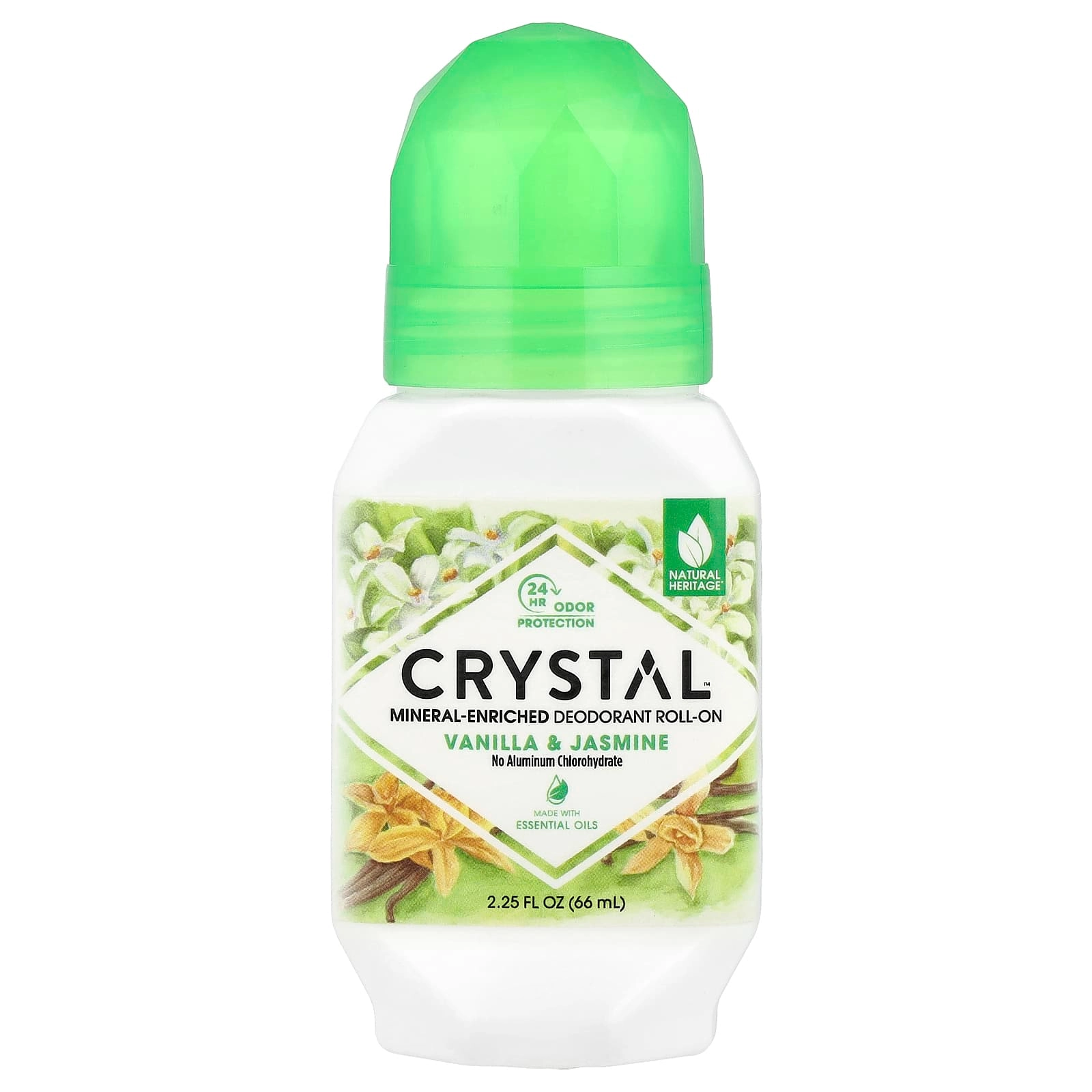 Crystal Mineral-Enriched Deodorant Roll-On - Vanilla & Jasmine 2.25 fl oz (66 ml)