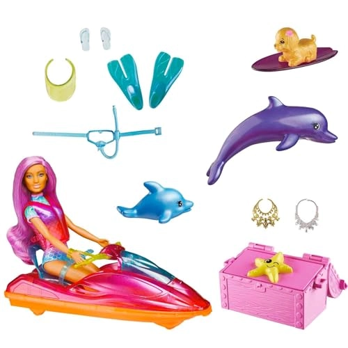 Barbie Dreamtopia Doll - Jet Ski Set Pets Water Accessories Ages 3+
