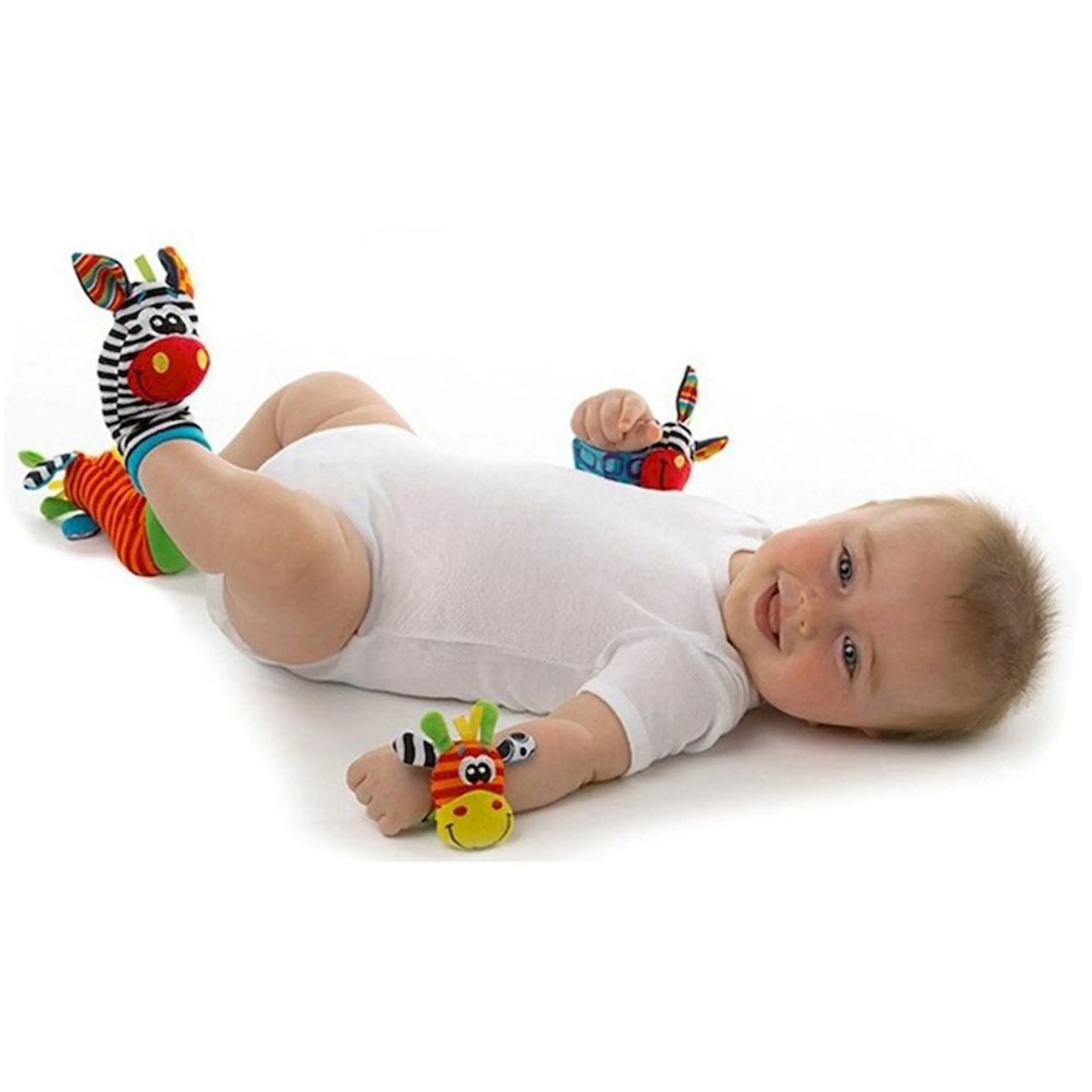 Personalized Wrist Rattle And Foot Finder - Suitable for 0 month & above Fox And Deer