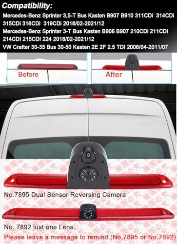 Rear View Mirror - 4.3 inch 800x480 + Brake Light Reversing Camera - Night vision 520 TV lines