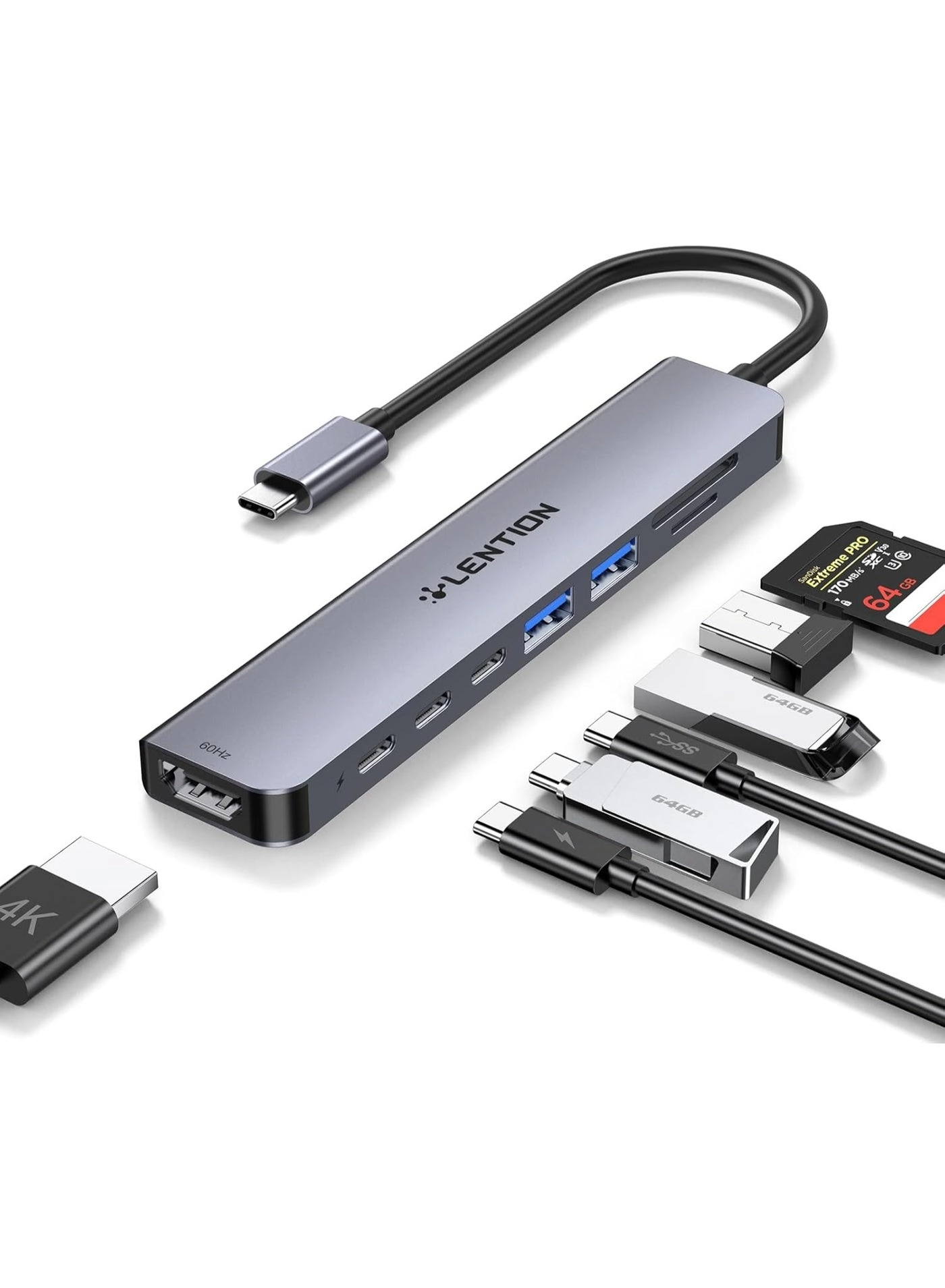 CB-CE18s - 8-in-1 USB-C Hub 4K@60Hz HDMI 100W PD