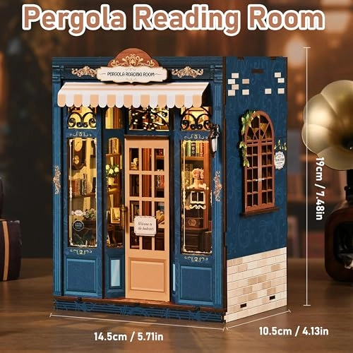 Book Nook Kit - DIY 3D Wooden Puzzle with LED Light and Dust Cover