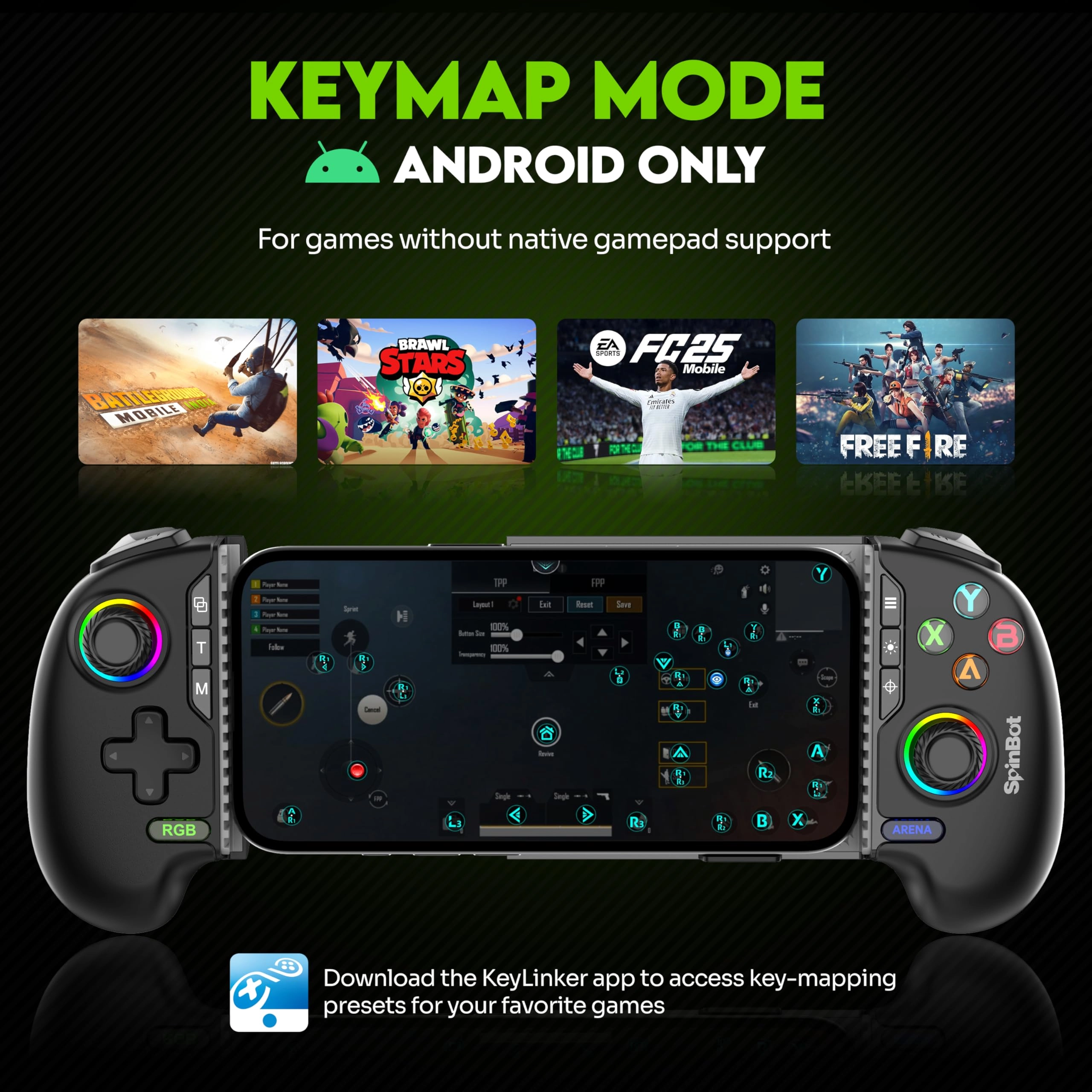 Arcade Gamepad - Black Android IOS Windows