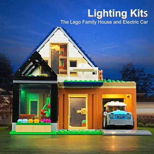 LED Light Kit for LEGO City Family House with Electric Car 60398