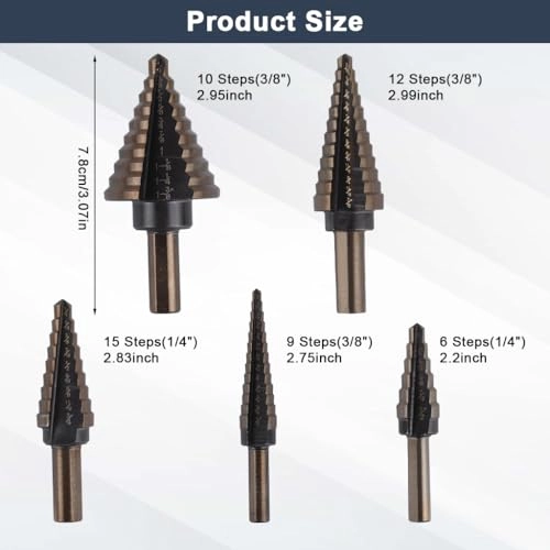 Step Drill Bits - HSS High Speed Steel 6PCS 432MM420 MM412MM6MM8MM3MM
