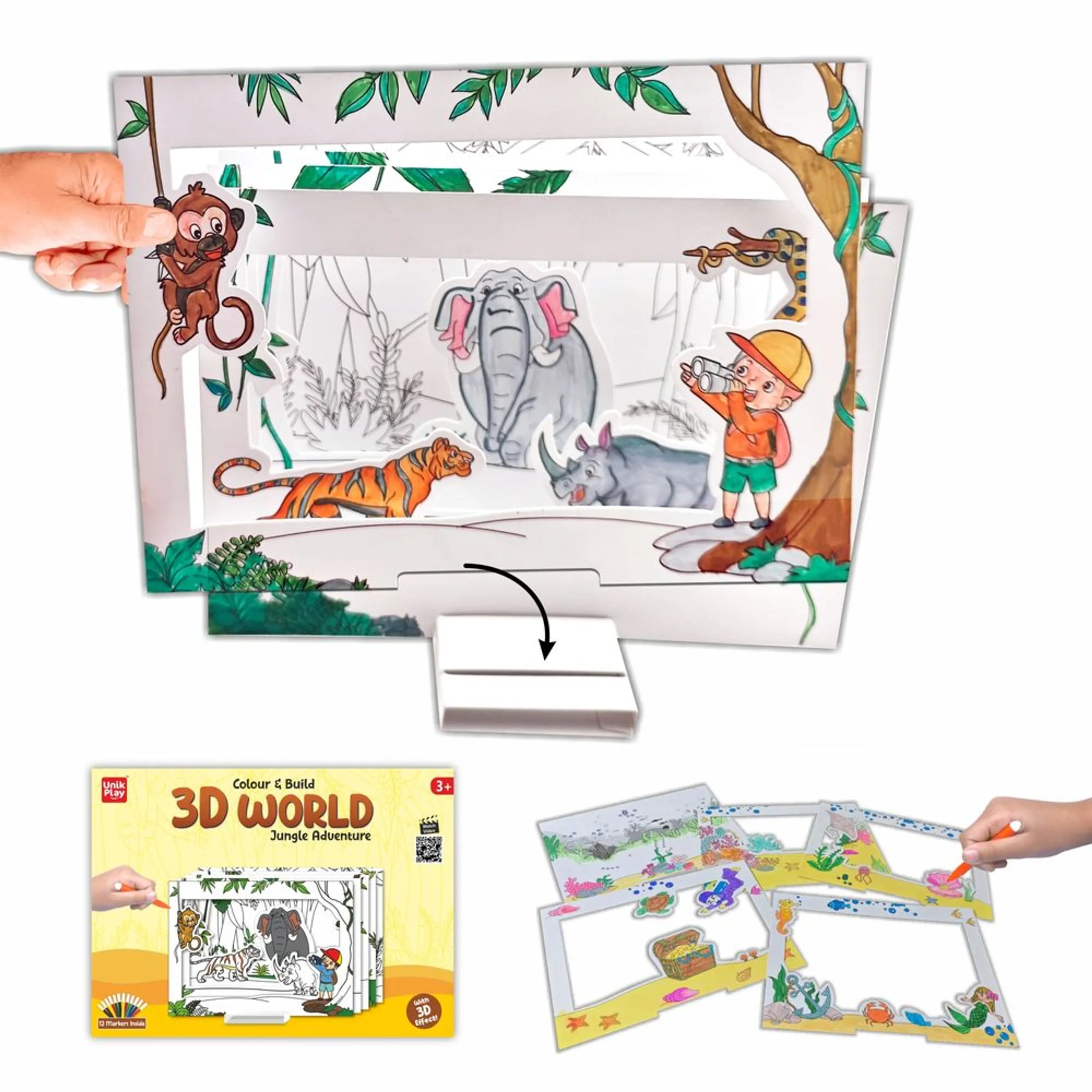 3D World Jungle Adventure Art & Craft Kit - 3+ years