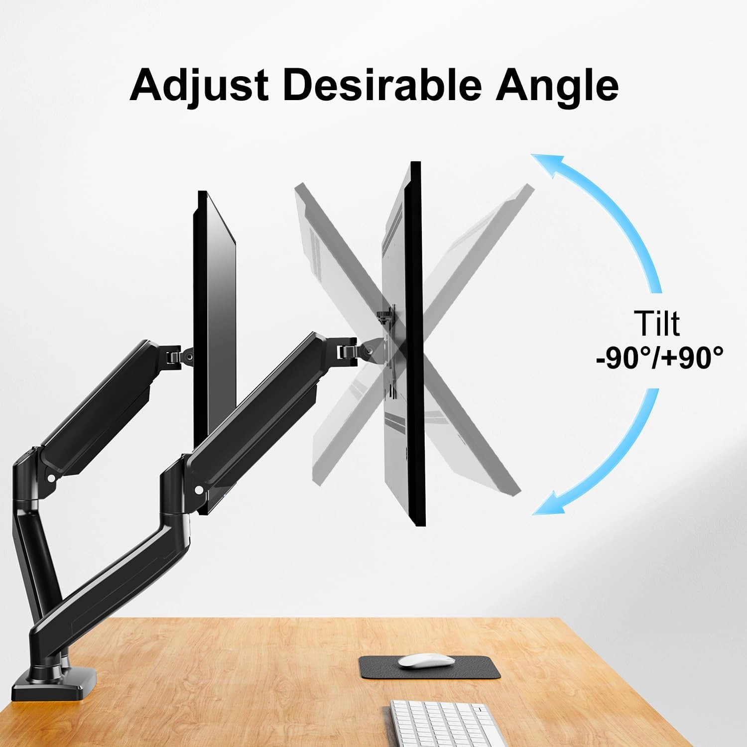 H180B - Dual Arm 17" to 27" VESA 75x75 & 100x100