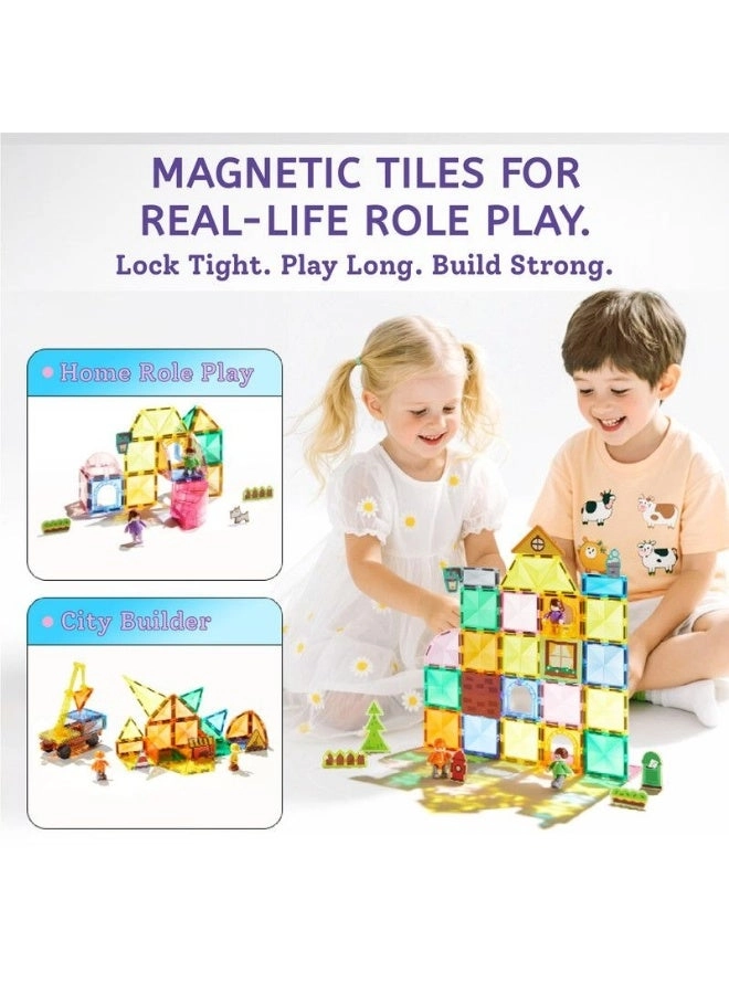 Colorful Magnetic Tiles - 32 pcs Family Time