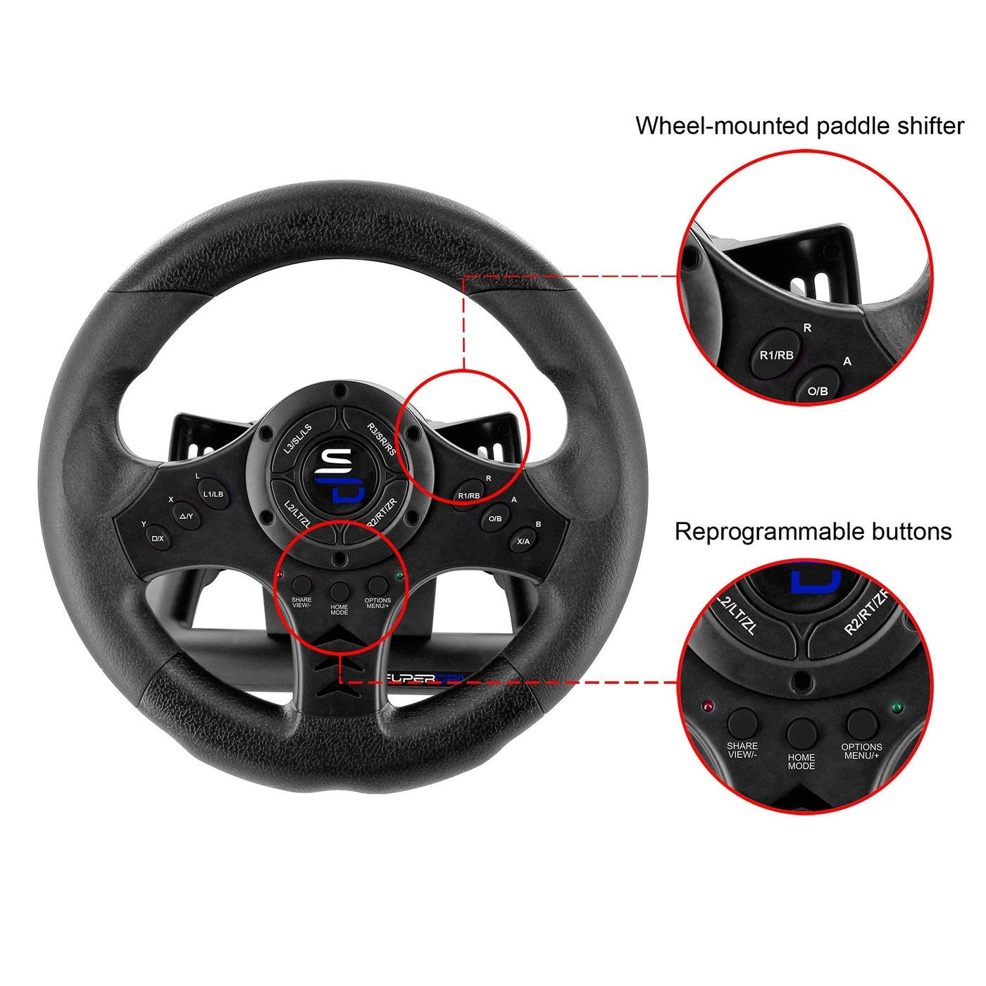 SV450 Superdrive Racing Wheel & Pedals - Xbox Serie X/S Switch PS4 Xbox One PC