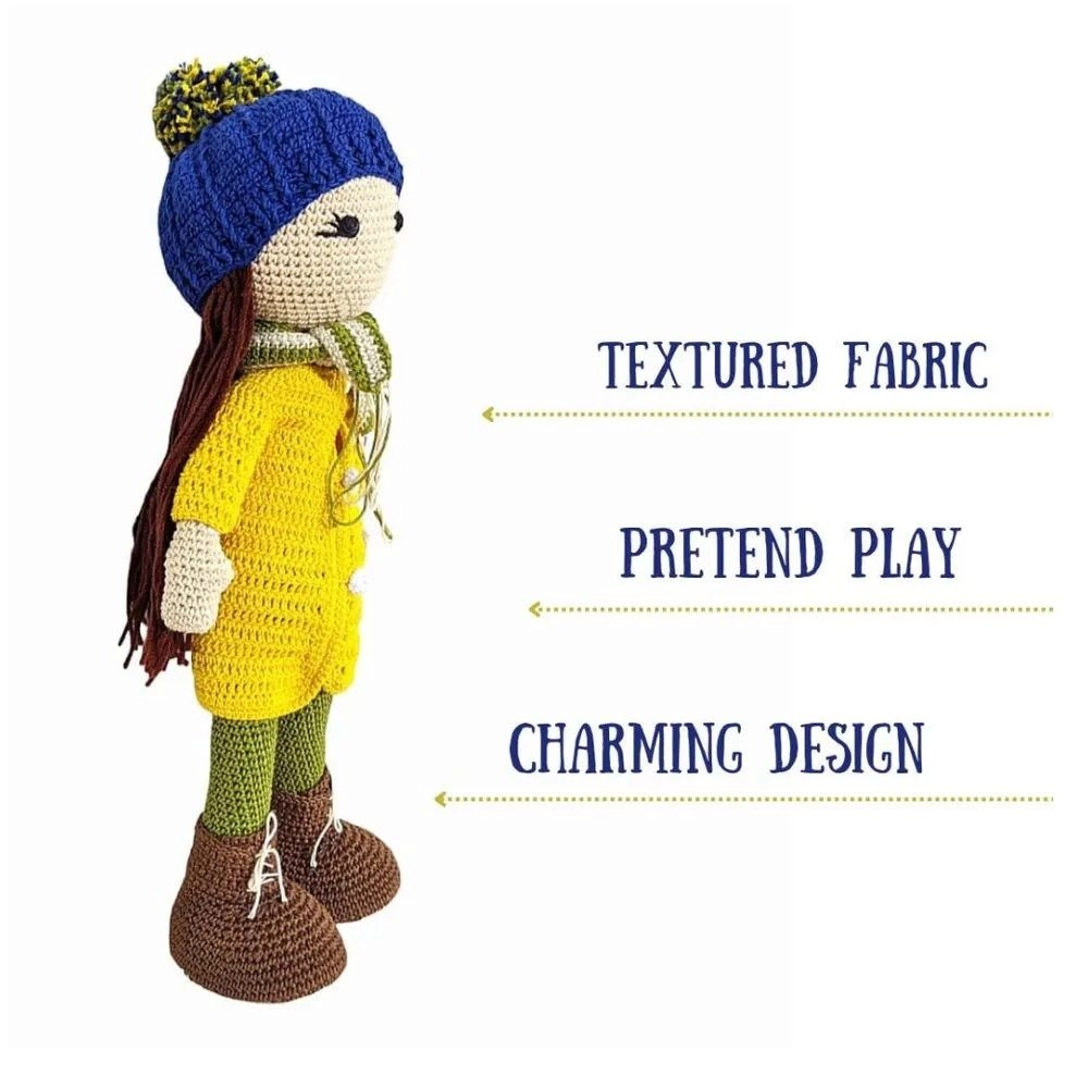 Kelly Doll - 12 Inches Handmade Crocheted Yellow Ages 6+