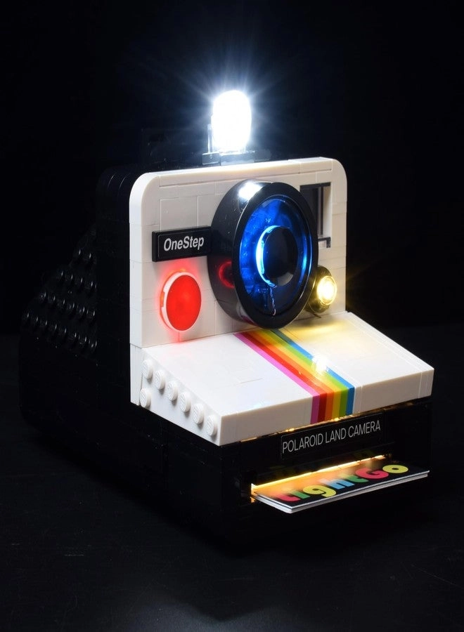 LIGHTGO LED Lighting Kit for Lego 21345 Polaroid OneStep SX-70 Camera Building Set - Classic Version