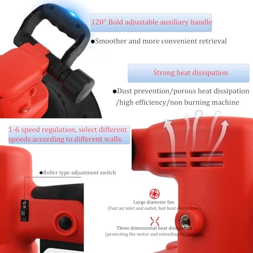 Handheld Drywall Sander - 1680W 6-speed Includes Battery